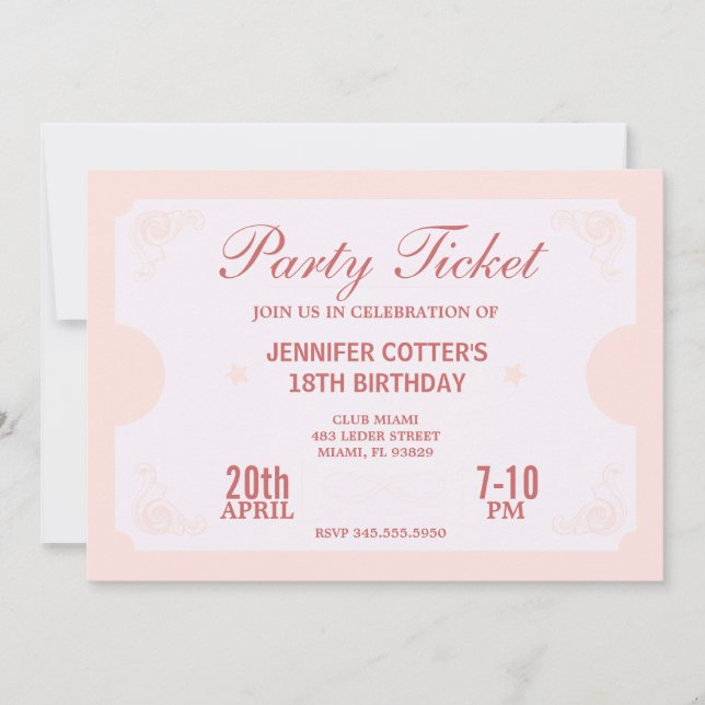 Party Einladung (Vorderseite)