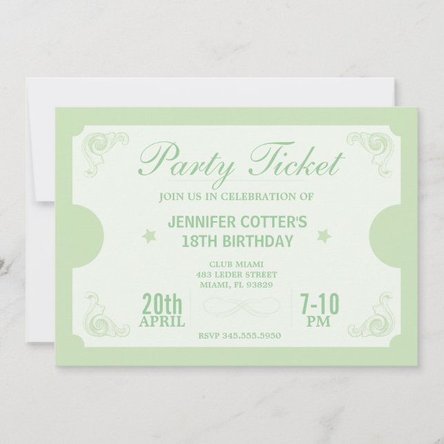 Party Einladung (Vorderseite)