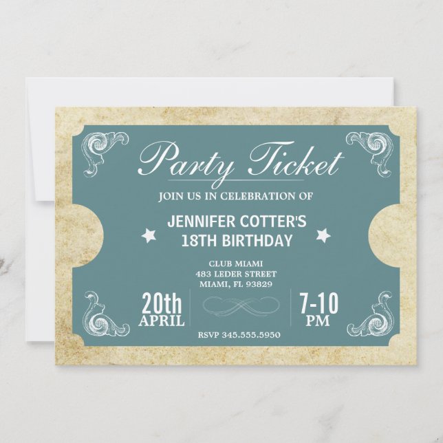 Party Einladung (Vorderseite)