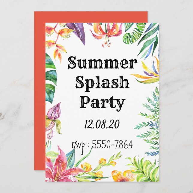 Party Einladung (Vorne/Hinten)