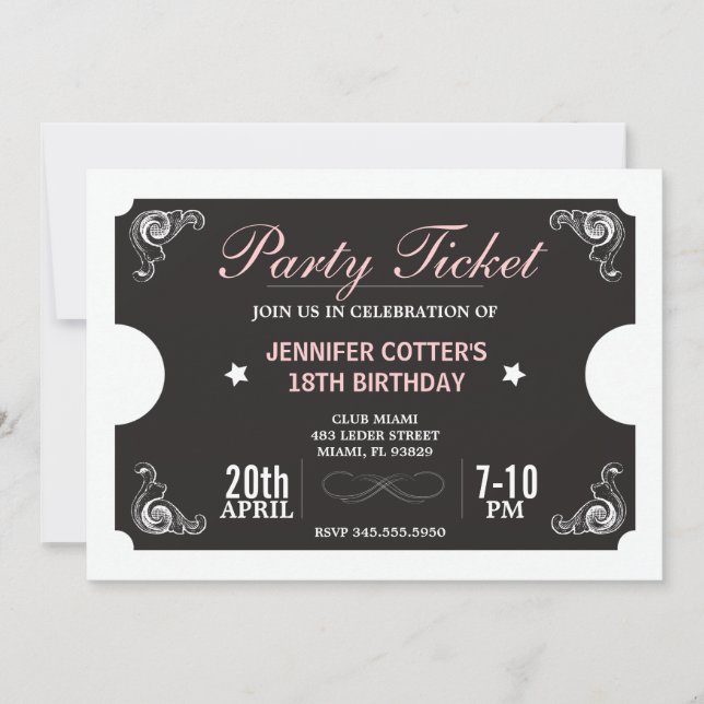 Party Einladung (Vorderseite)