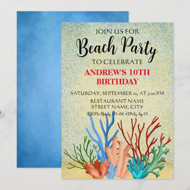 Party Einladung (Vorne/Hinten)