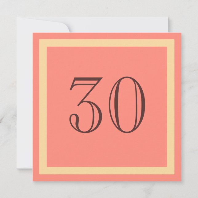 Party Einladung 30. Geburtstag - Lachskoralle (Vorderseite)