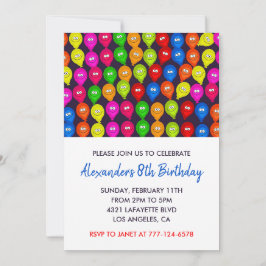 Party Einladung 8. Junge Ballons Monster