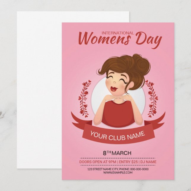 Party Einladung am Frauentag (Vorne/Hinten)