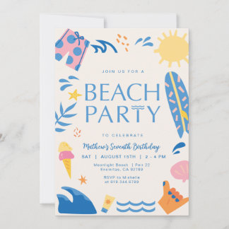 Party Einladung am Strand | Sun and Surf Party Ein