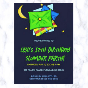 Party Einladung bearbeitbarer Slumber