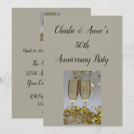 Party Einladung Champagne & Streamers zum Jahresta