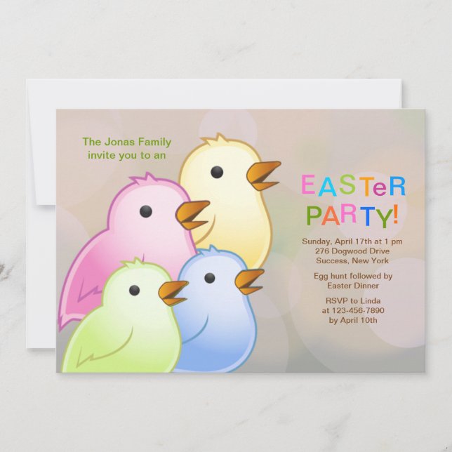 Party Einladung Chick Family Oster (Vorderseite)