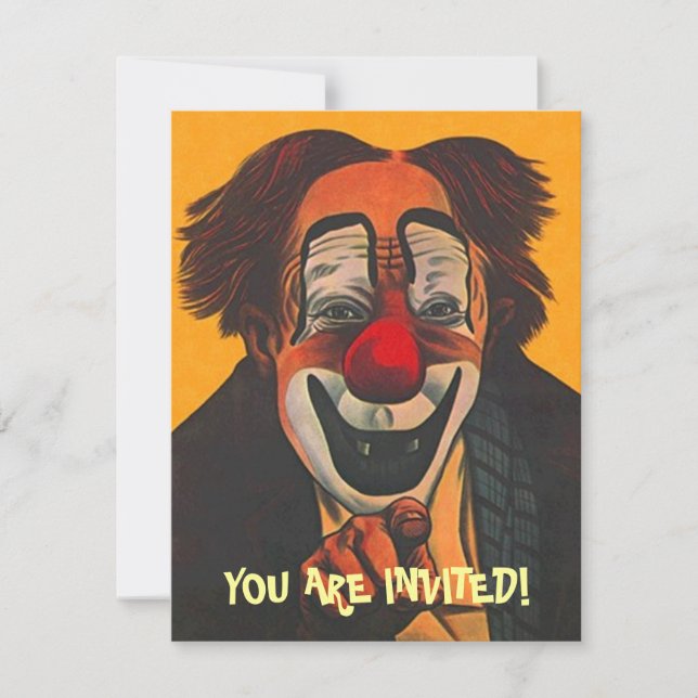 Party Einladung CLOWN ~ EINFACH ZU KUNDEN! (Vorderseite)