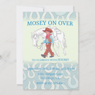 Party Einladung Cowboy und Pferd