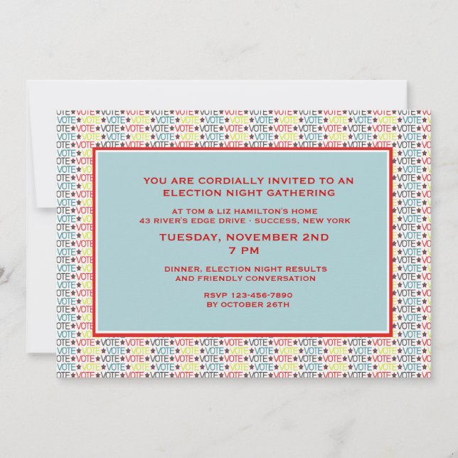 Party Einladung der Abstimmung (Vorderseite)