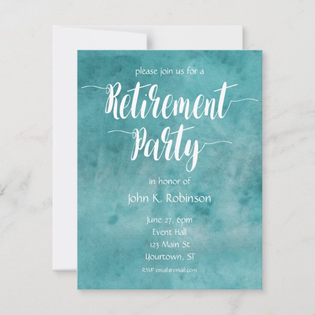Party Einladung der Aquarellrückgabe (Vorderseite)