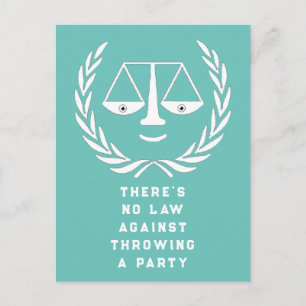 Party Einladung der Creative Law School Postkarte
