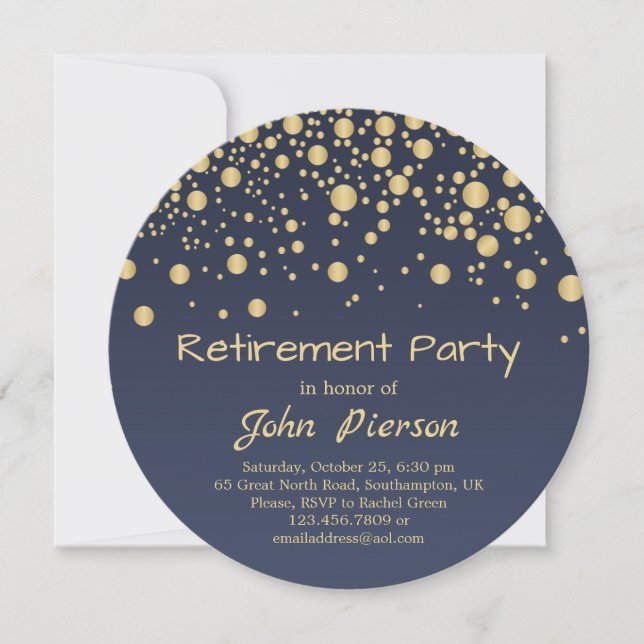Party Einladung der Golden Confetti-Rente (Vorderseite)