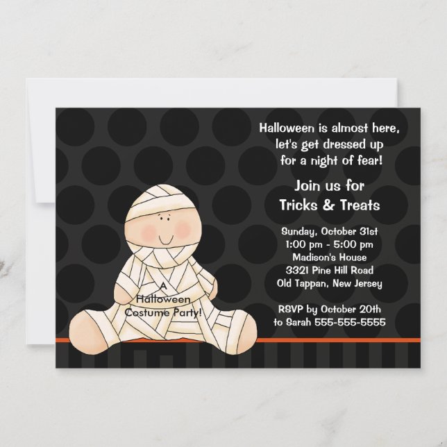 Party Einladung der Kids Halloween-Tracht Niedlich (Vorderseite)