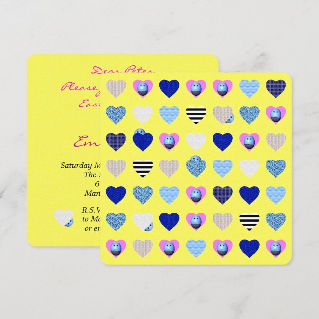 Party Einladung der Ostereier (Vorne/Hinten)