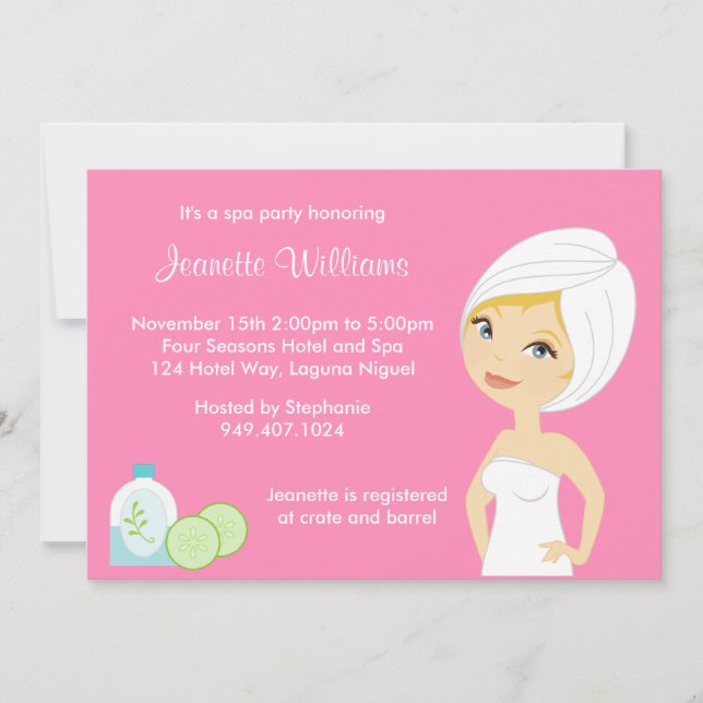 Party Einladung der Wellness-Center (Vorderseite)