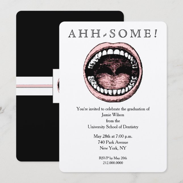 Party Einladung der Zahnarztschule (Vorne/Hinten)