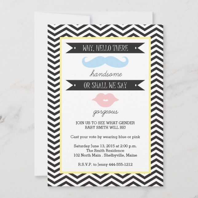 Party Einladung des Babygeschlechts (Vorderseite)