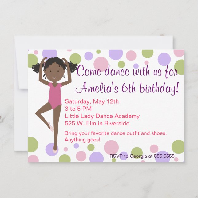Party Einladung des Balletts (Vorderseite)