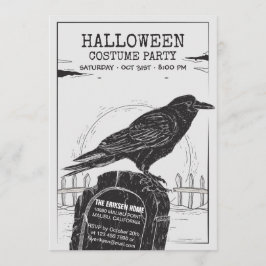 Party Einladung des Crow Halloween-Kostüms
