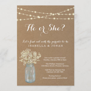 Party Einladung des Geschlechts - rustikale Kraft