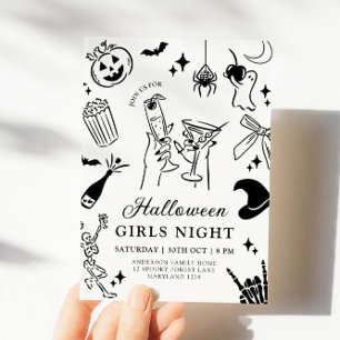 Party Einladung des handgezeichneten Halloween-Kos