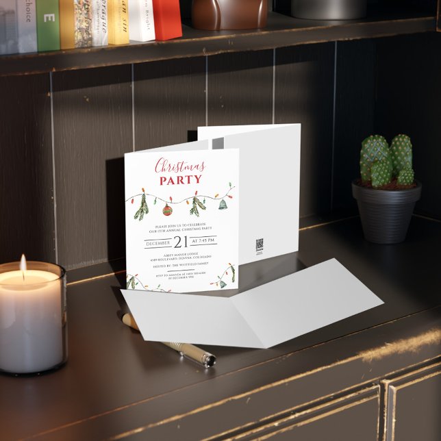 Party Einladung des Holiday Annual Office (Boho Business Logo Christmas Party Employees Invitation)