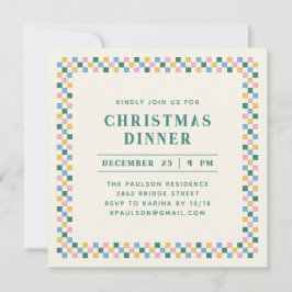 Party Einladung des Holiday Checkerboards - Aquama