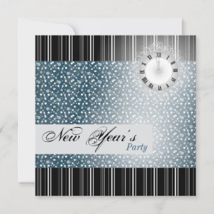 Party Einladung des Neujahrs - Silber und Aquamari