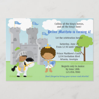 Party Einladung des Prinzen und des Ritters Kinder