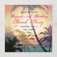 Party Einladung des tropischen Heat Palm Trees