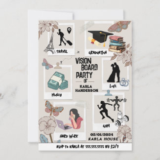 Party Einladung des Vision Board, Traumvision Invi