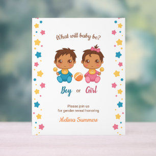 Party Einladung des weiblichen Babygeschlechts Acrylschild