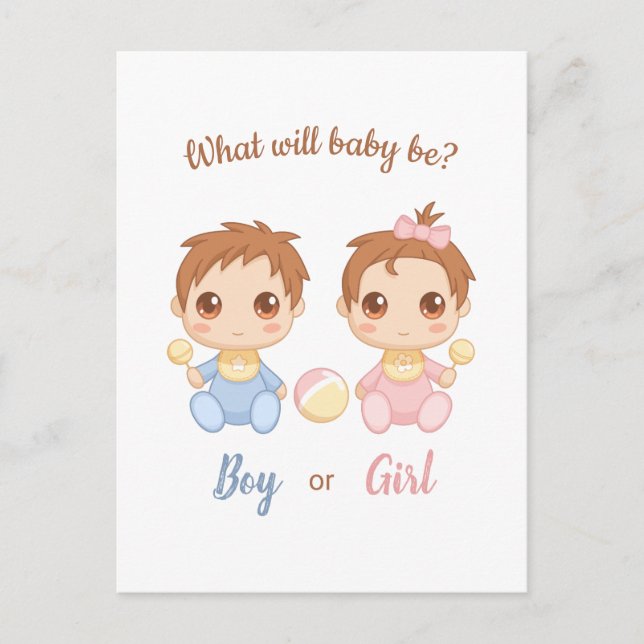 Party Einladung des weiblichen Babygeschlechts Postkarte (Vorderseite)