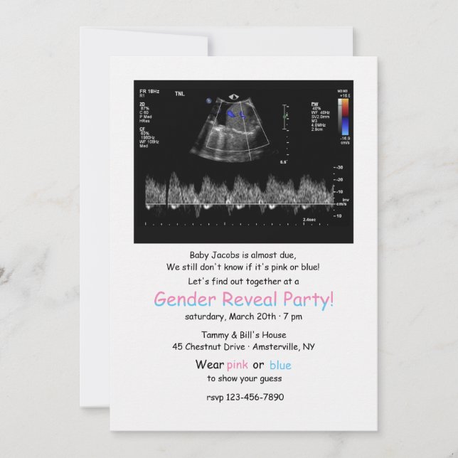 Party Einladung des weiblichen Doppler-Bildgenders (Vorderseite)