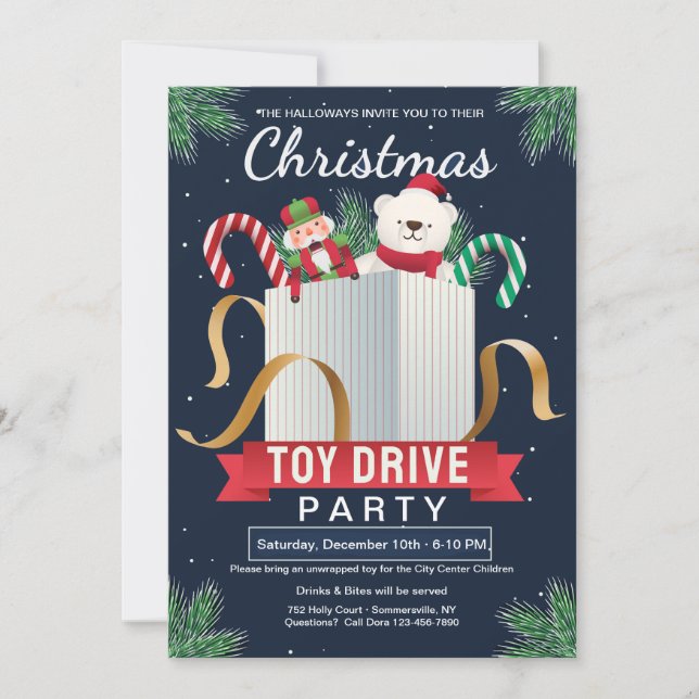 Party Einladung des Weihnachtsspielzeugs (Vorderseite)