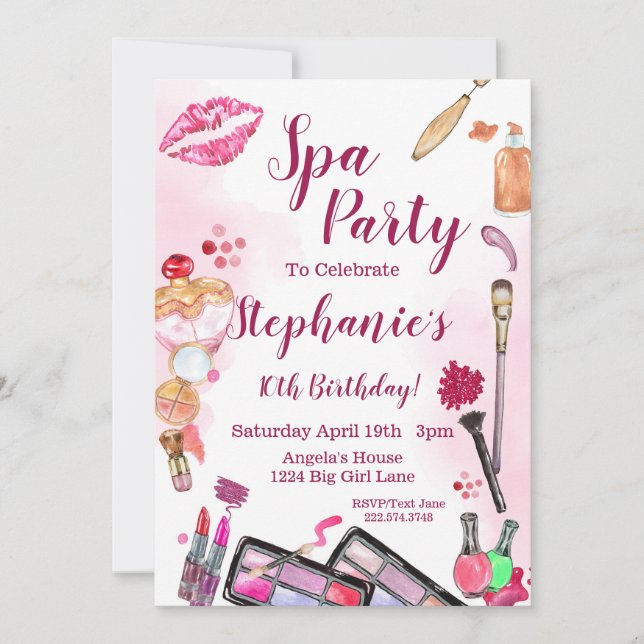 Party Einladung des Wellness-Centers, bestellbarer (Vorderseite)