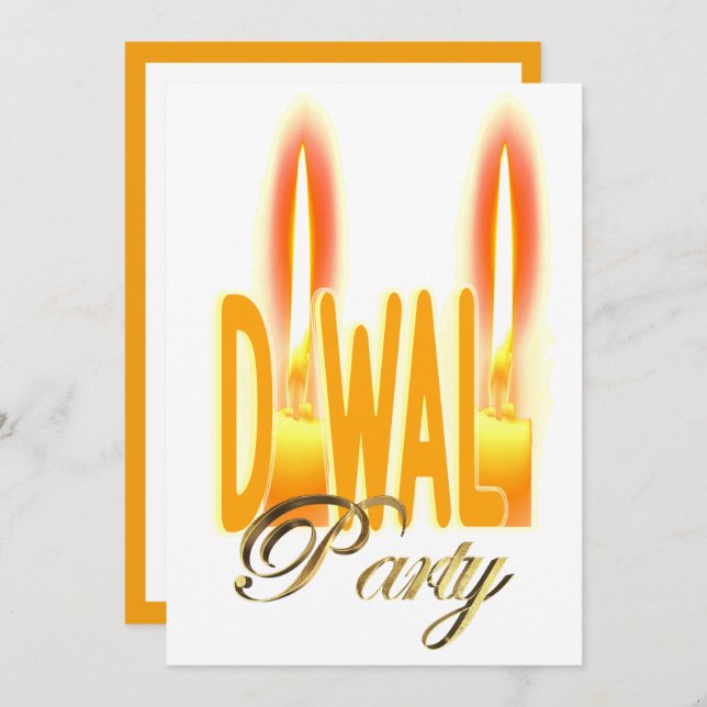 Party Einladung Diwali (Vorne/Hinten)