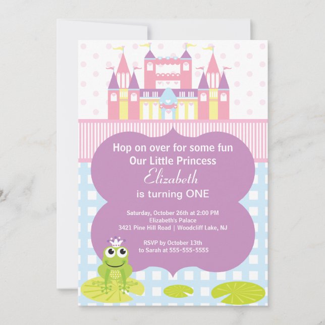 Party Einladung Frosch-Prinzessin-Birthday (Vorderseite)