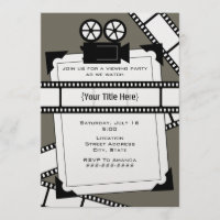 Party Einladung für Filmkamera und Filmansicht