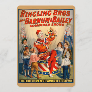 Party Einladung für Kinder mit einem Vintagen Clow