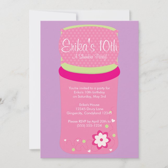 Party Einladung für Mädchen (Vorderseite)