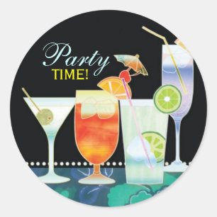 Party Einladung für schmutzige Cocktails Runder Aufkleber