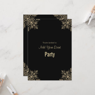 Party Einladung für Schwarz und Gold-Jedem Anlass