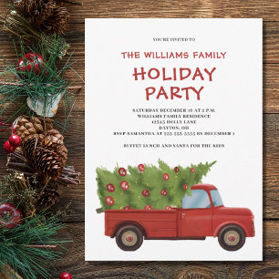 Party Einladung für Vintage Weihnachtsfahrten