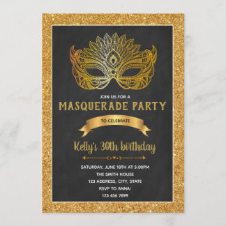 Party Einladung Glam masquerade