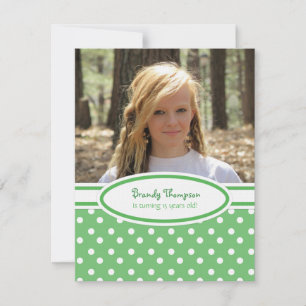 Party Einladung "Green and White Polka Dot"