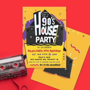 Party Einladung im 90er Jahre